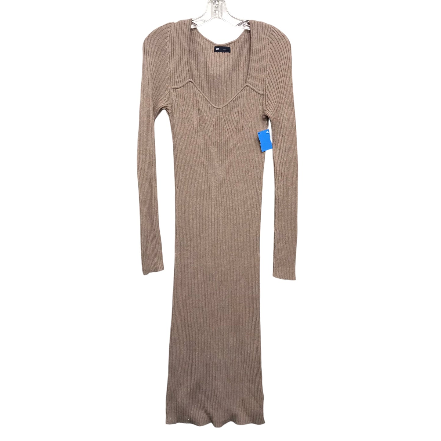 Dress Casual Midi By Gap In Tan, Size:M