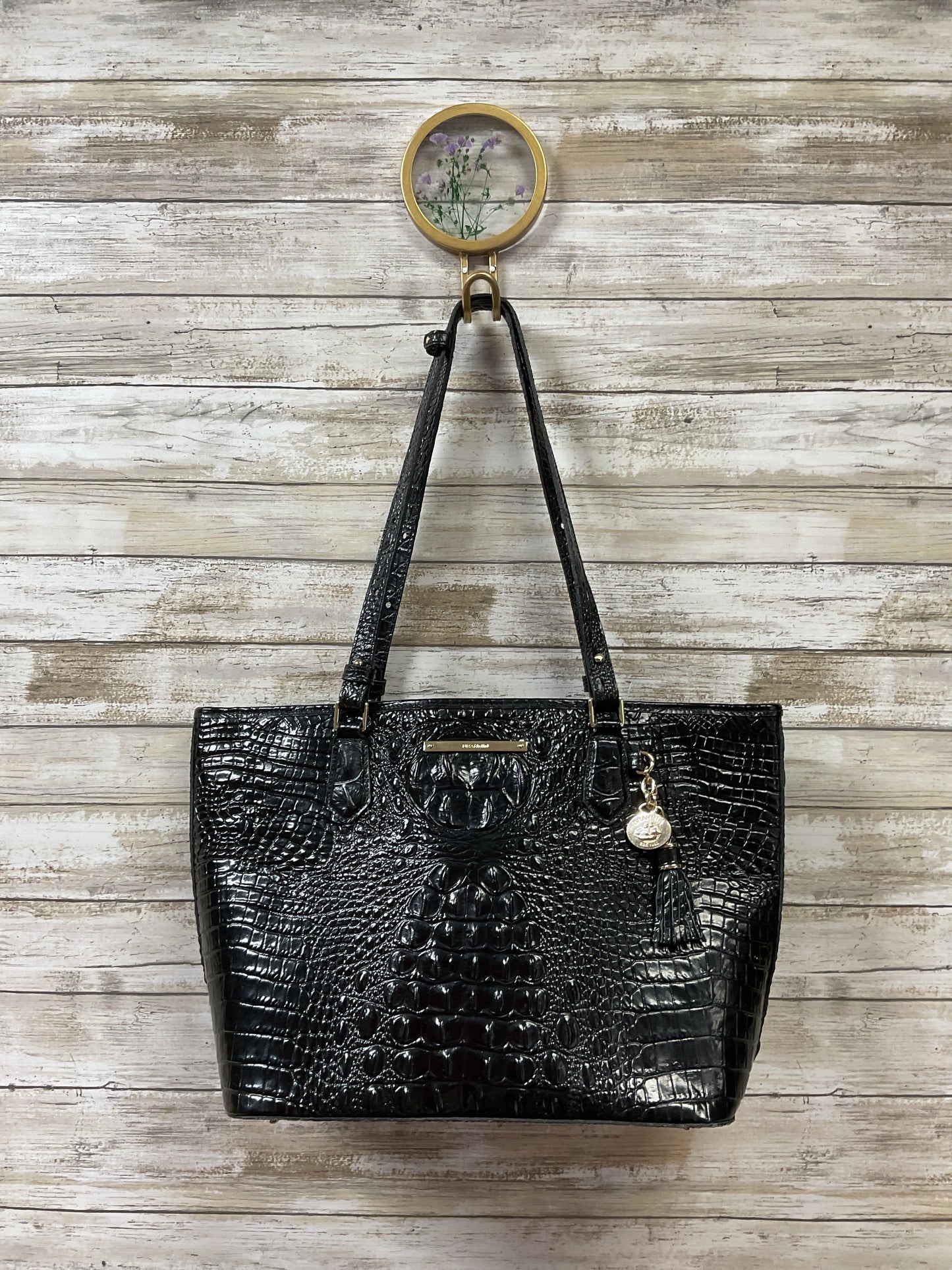 Handbag Designer By Brahmin In Black, Size:Medium