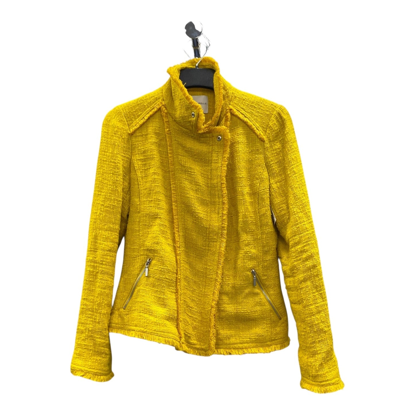 Jacket Moto By Carolina Belle In Yellow, Size:M
