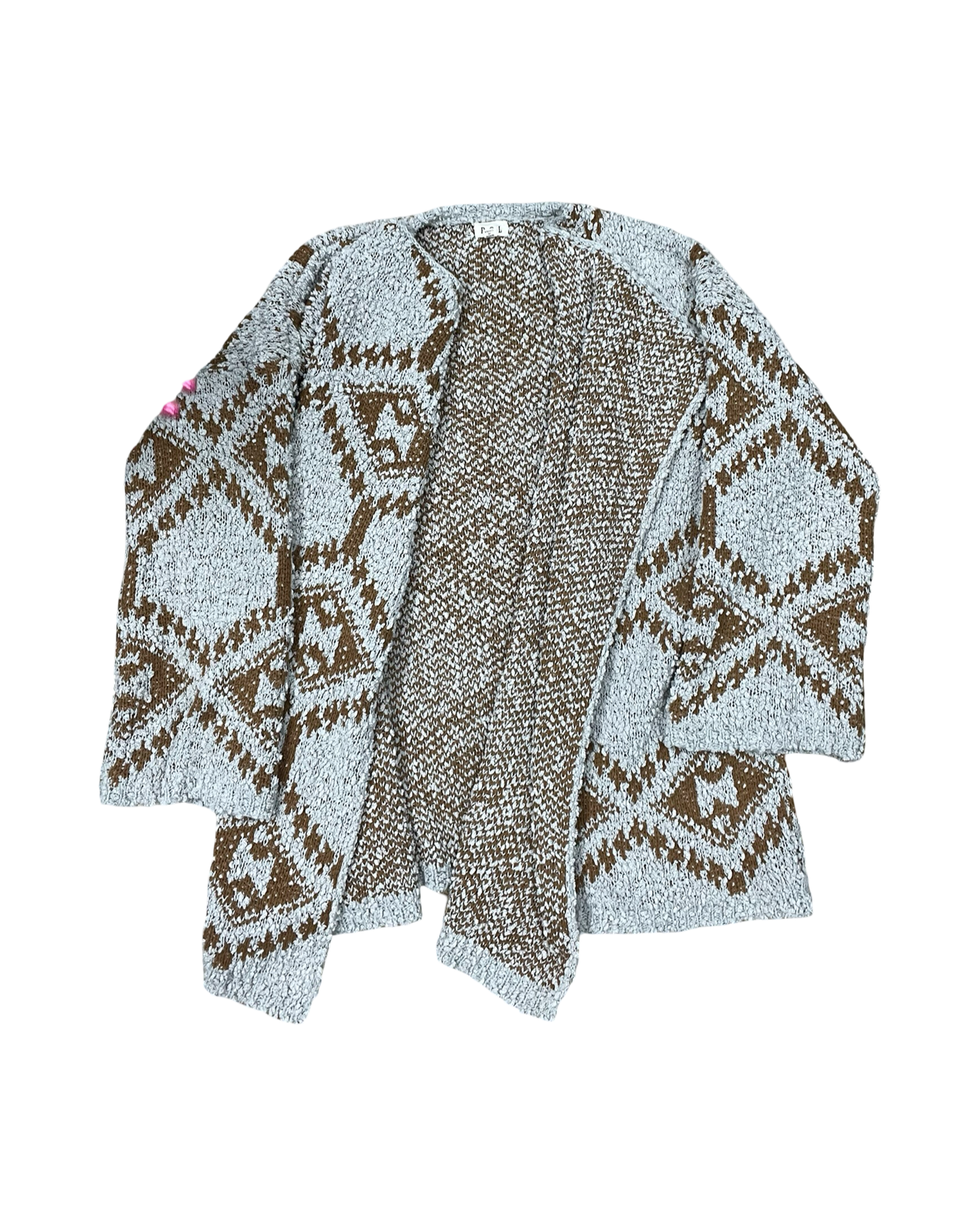 Sweater Cardigan By Pol In Brown & Grey, Size:S
