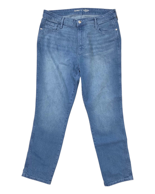 Jeans Straight By Old Navy In Blue Denim, Size:14