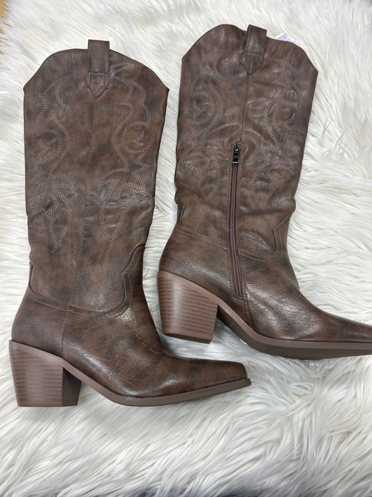 Boots Western By Clothes Mentor In Brown, Size:9