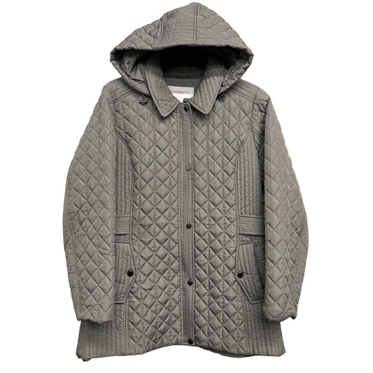 Jacket Puffer & Quilted By Liz Claiborne In Grey, Size:L