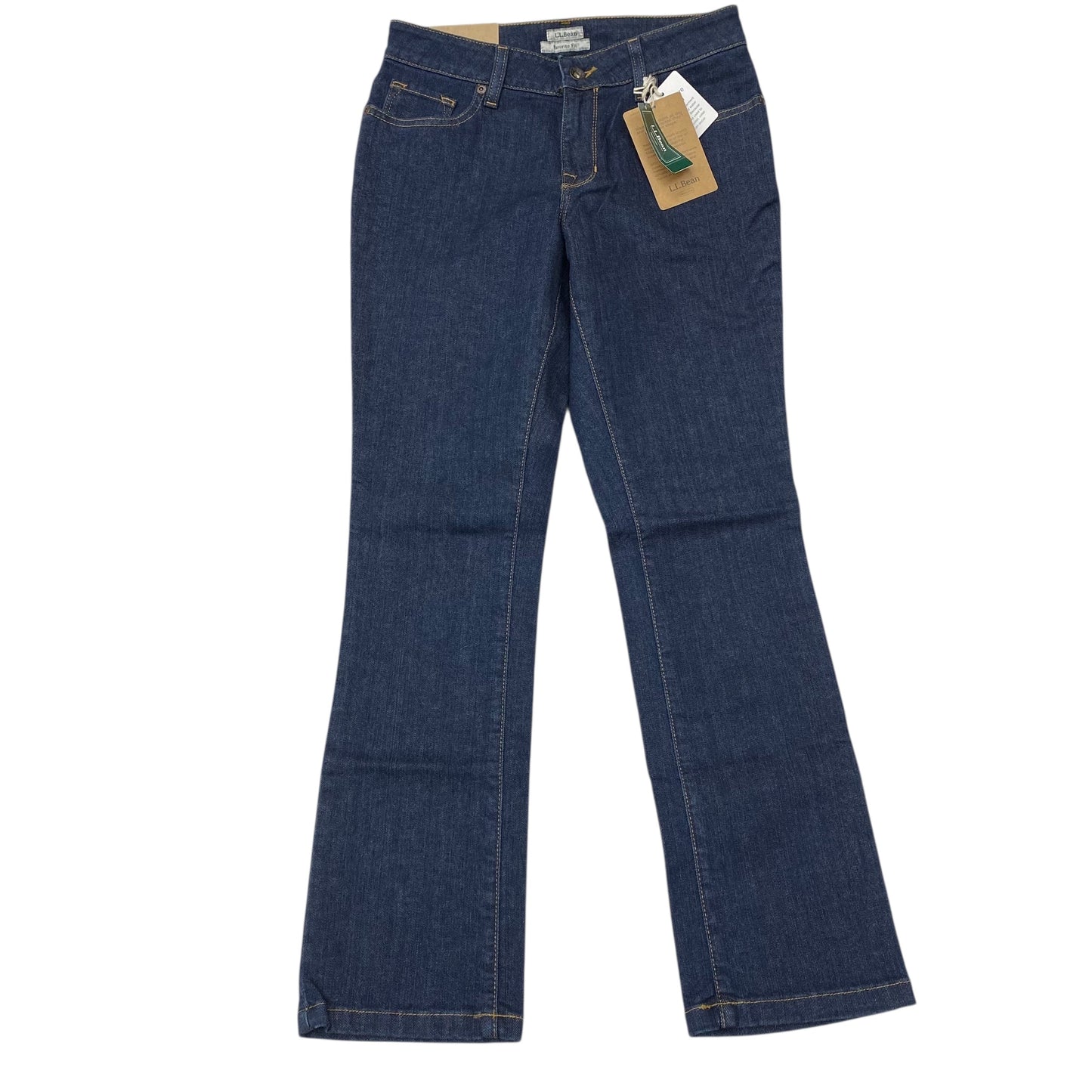 Jeans Straight By L.L. Bean In Blue Denim, Size:4P