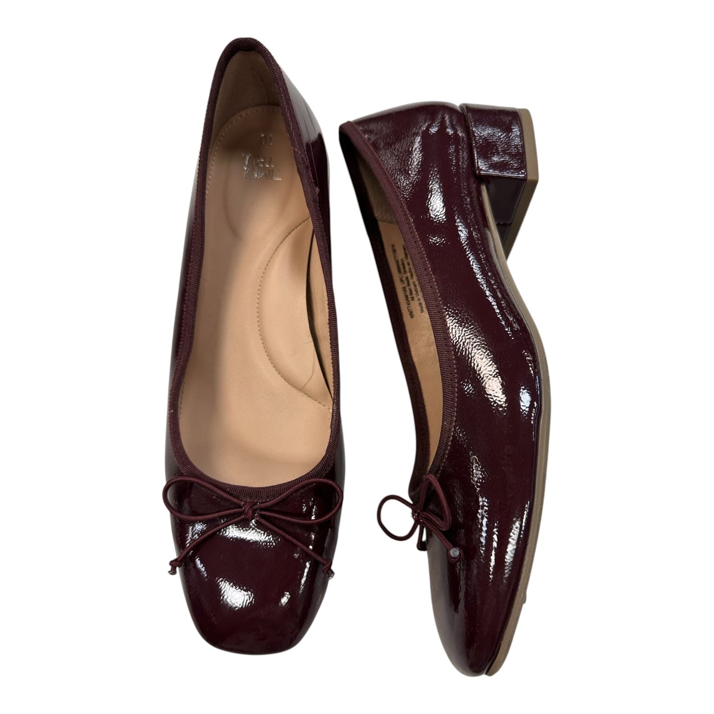 Shoes Heels Block By Time And Tru In Maroon, Size:10