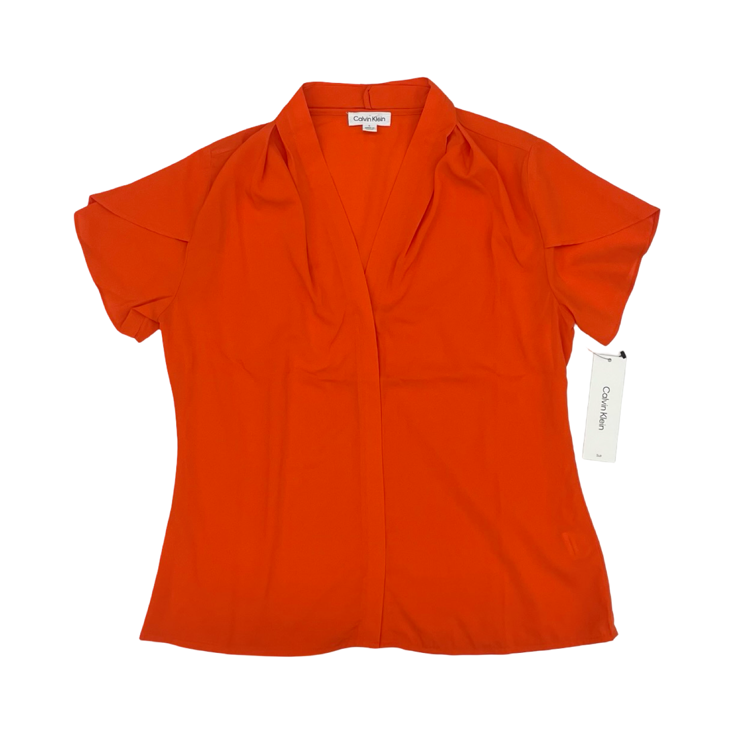 Blouse Ss By Calvin Klein In Orange, Size:L