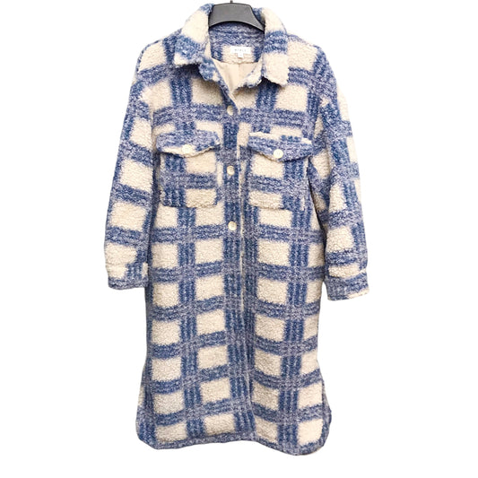 BLUE & WHITE COAT FAUX FUR & SHERPA by MABLE Size:L