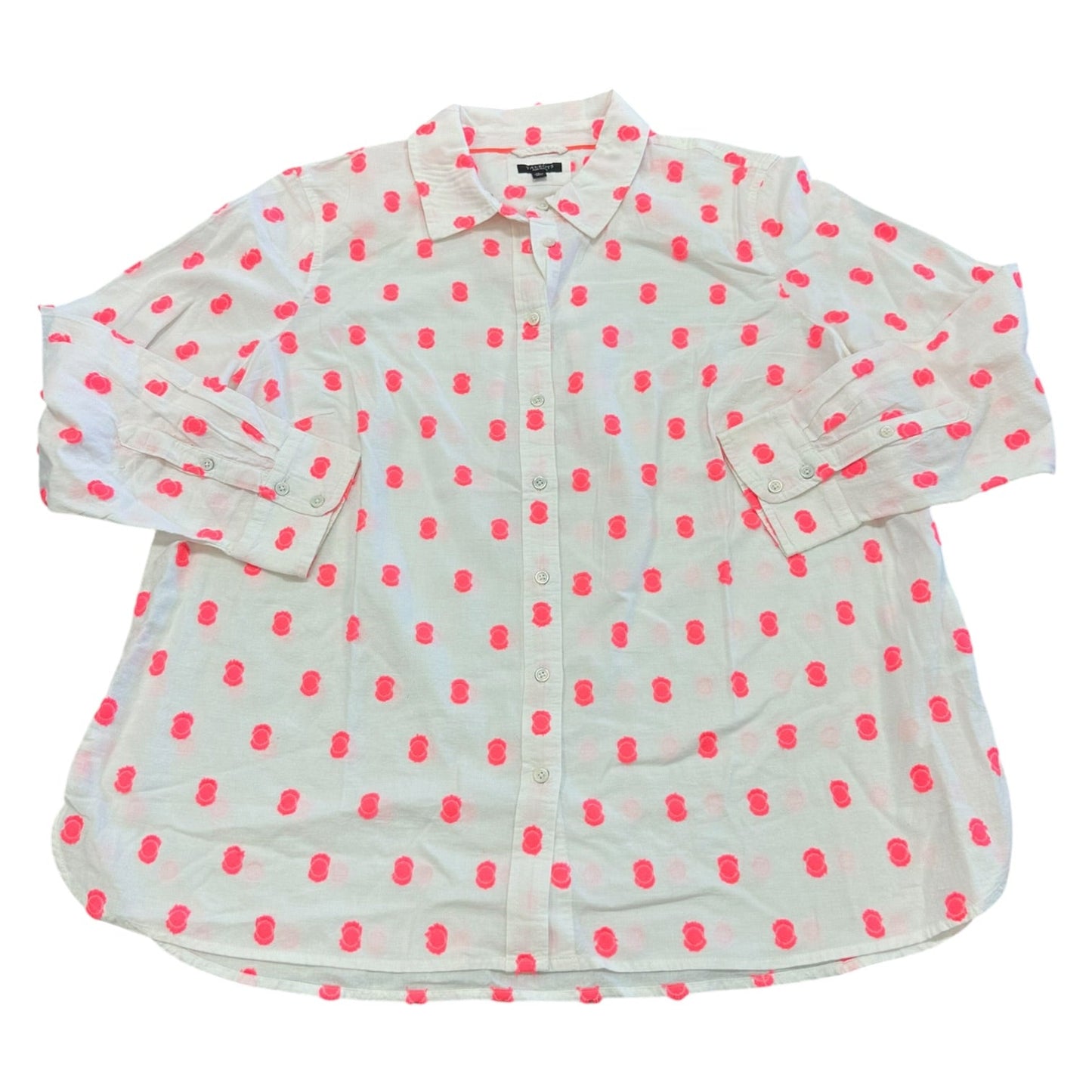 Top Ls By Talbots In Pink & White, Size:1X