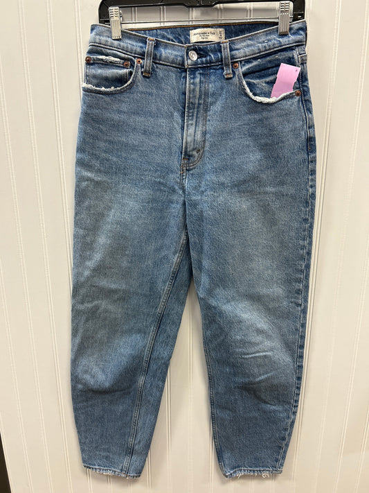 Jeans Straight By Abercrombie And Fitch In Blue Denim, Size:4
