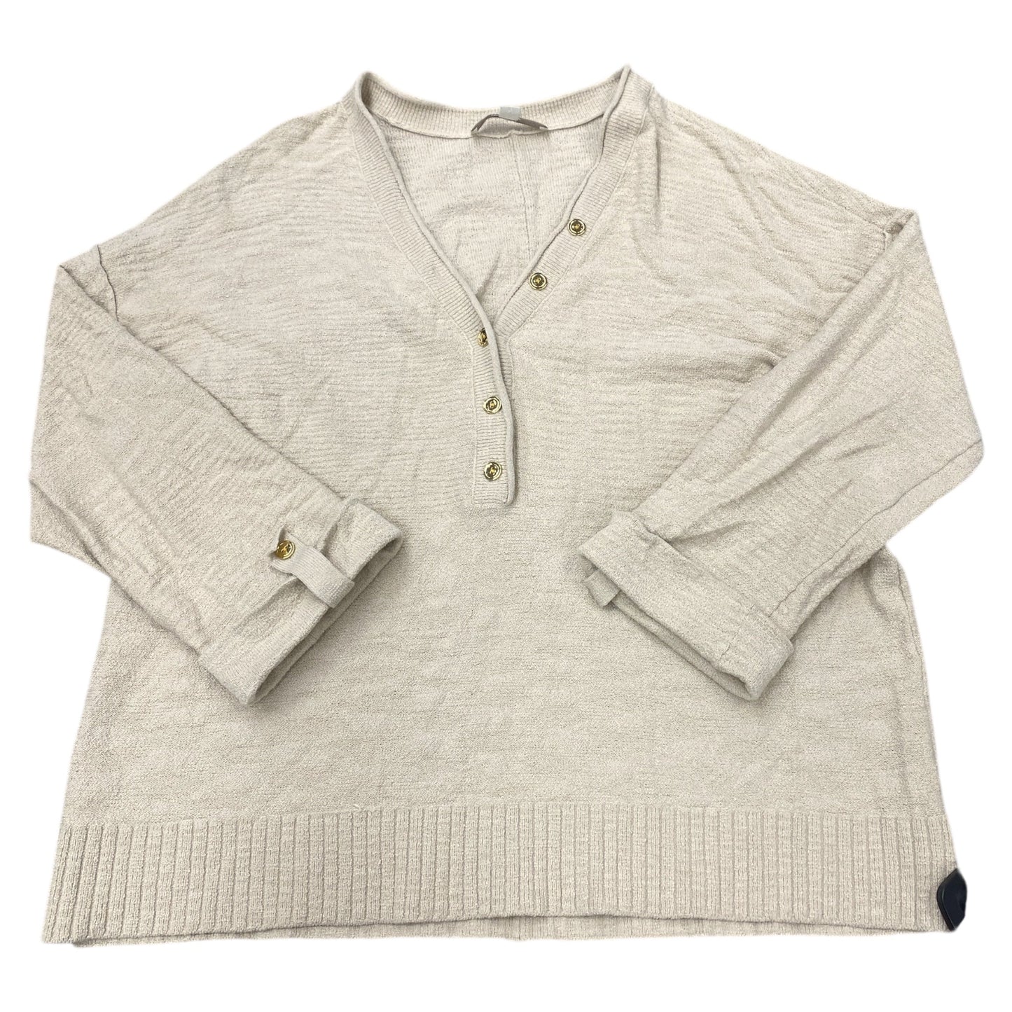 Sweater Cardigan By Loft In Beige, Size:L