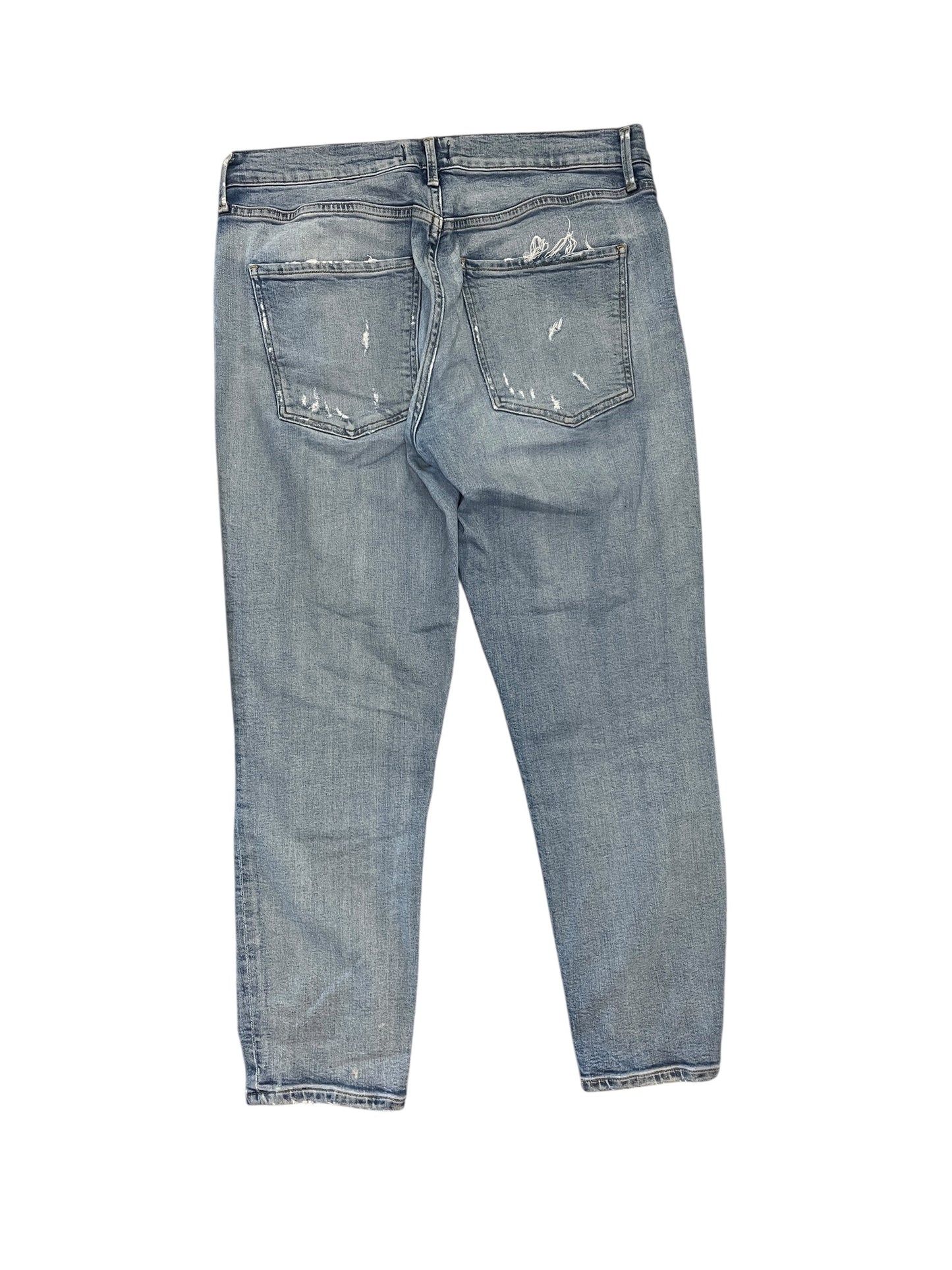 Jeans Cropped By Agolde In Blue Denim, Size:10