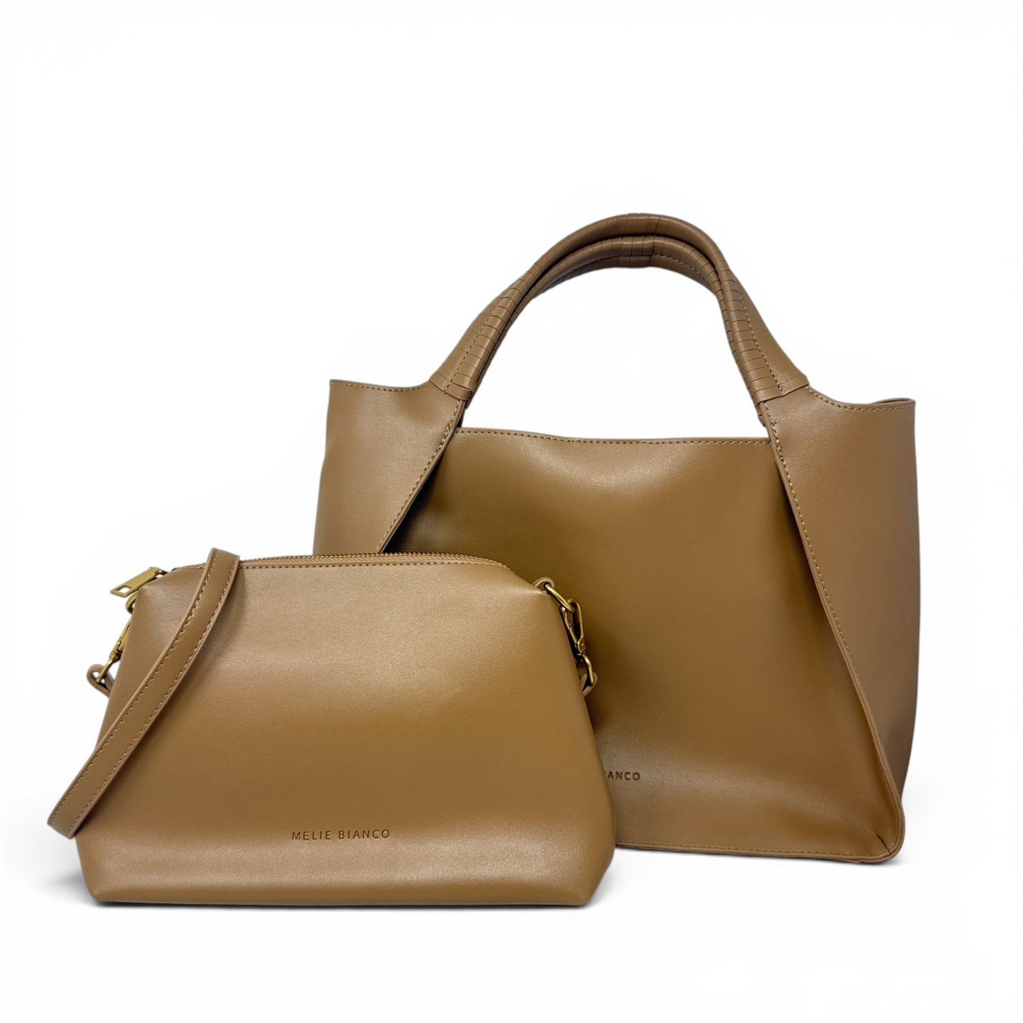 Megan Large Faux Leather Tote Bag Set, 2 Pieces By Melie Bianco , Size: Medium