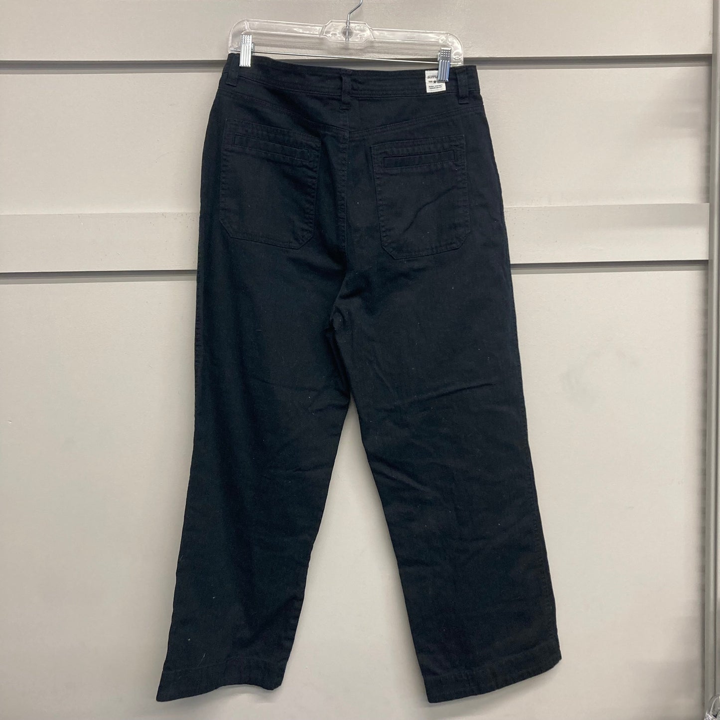 Jeans Wide Leg By Supplies In Black Denim, Size:12