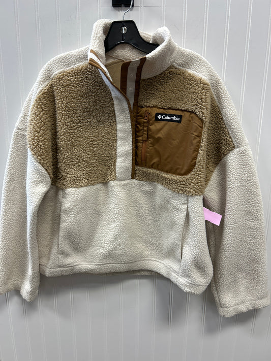 Jacket Fleece By Columbia In Cream & Tan, Size:L