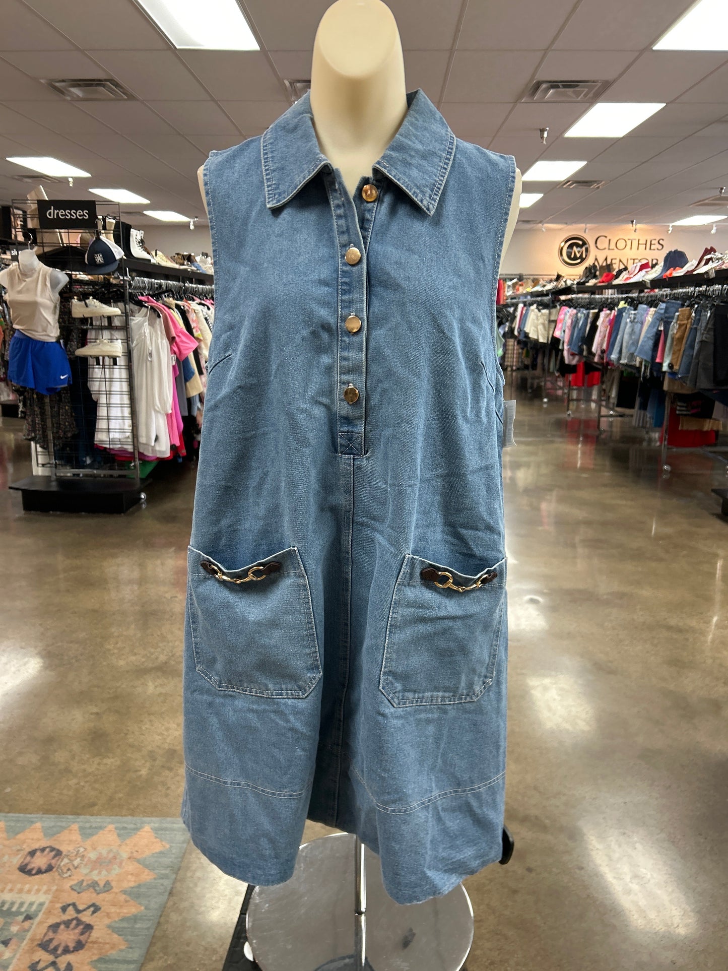 Dress Casual Short By Entro In Blue Denim, Size:M