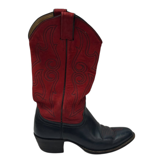 Boots Western By Justin In Blue & Red, Size:6