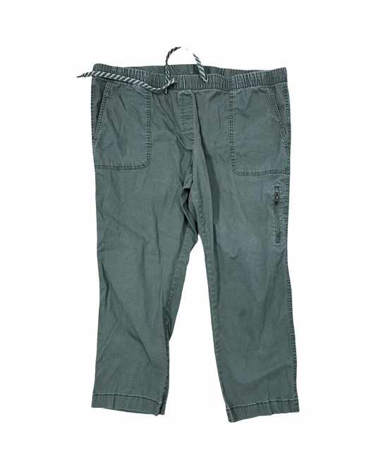 Pants Cropped By Natural Reflections In Green, Size:1X