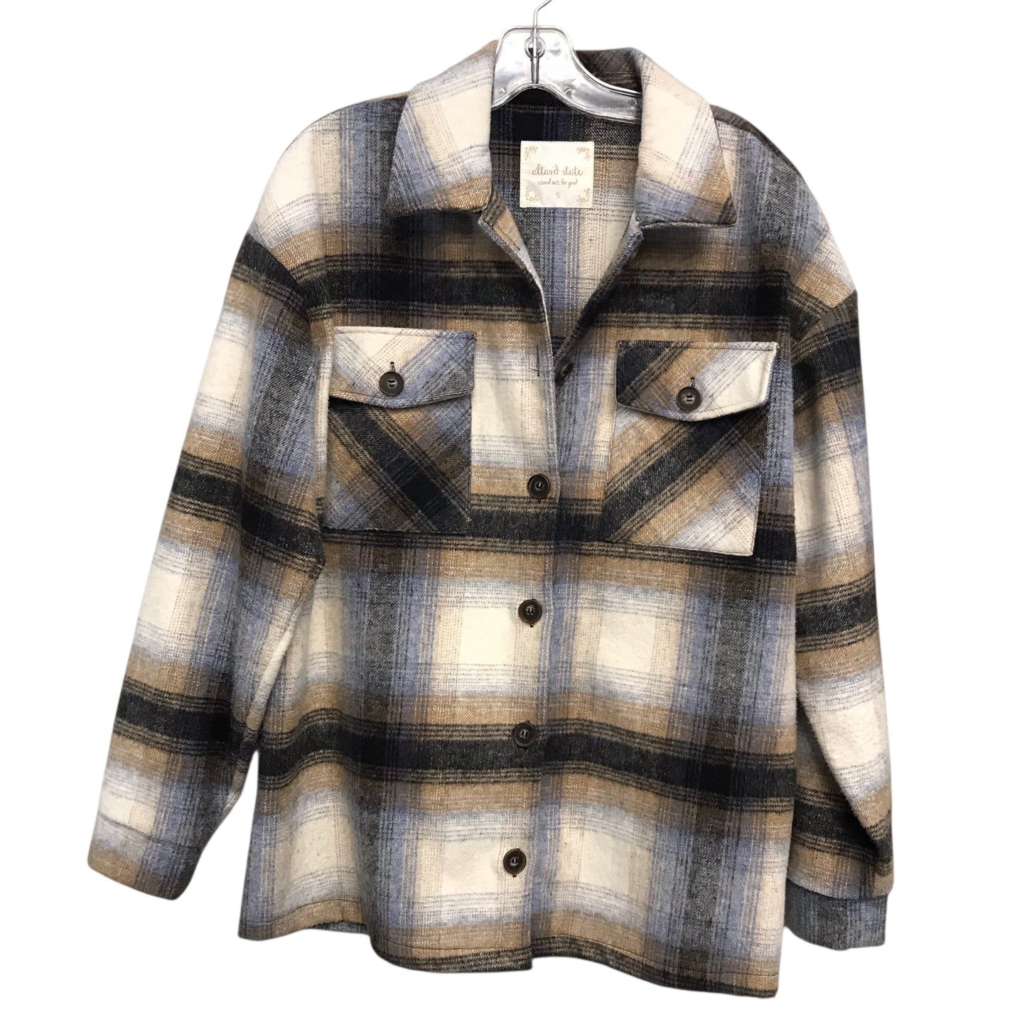 Jacket Shirt By Altard State In Plaid Pattern, Size:S