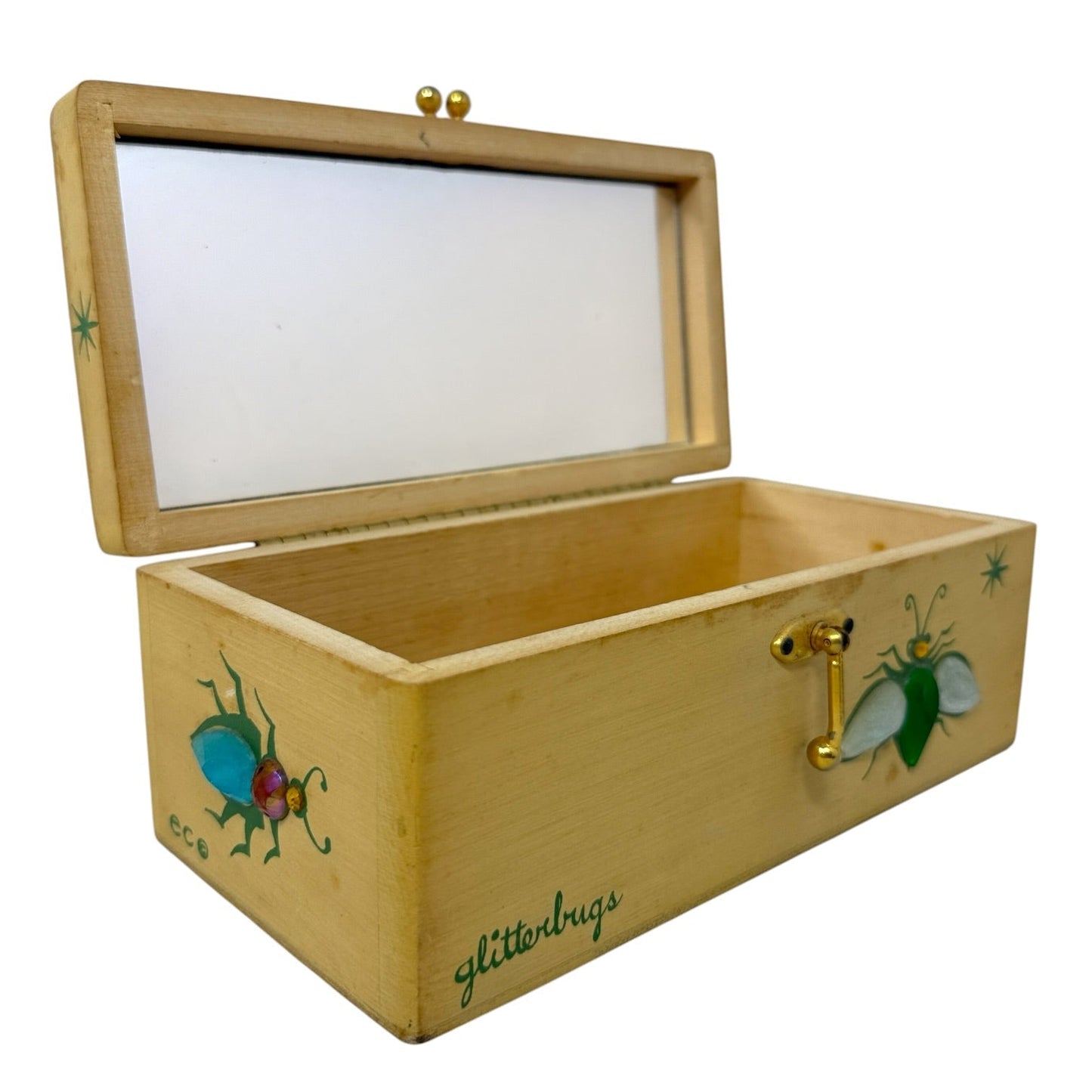 Vintage Collectible 60’s “Glitter Bugs” Wooden Box Bag By Enid Collins Of Texas, Size: Small