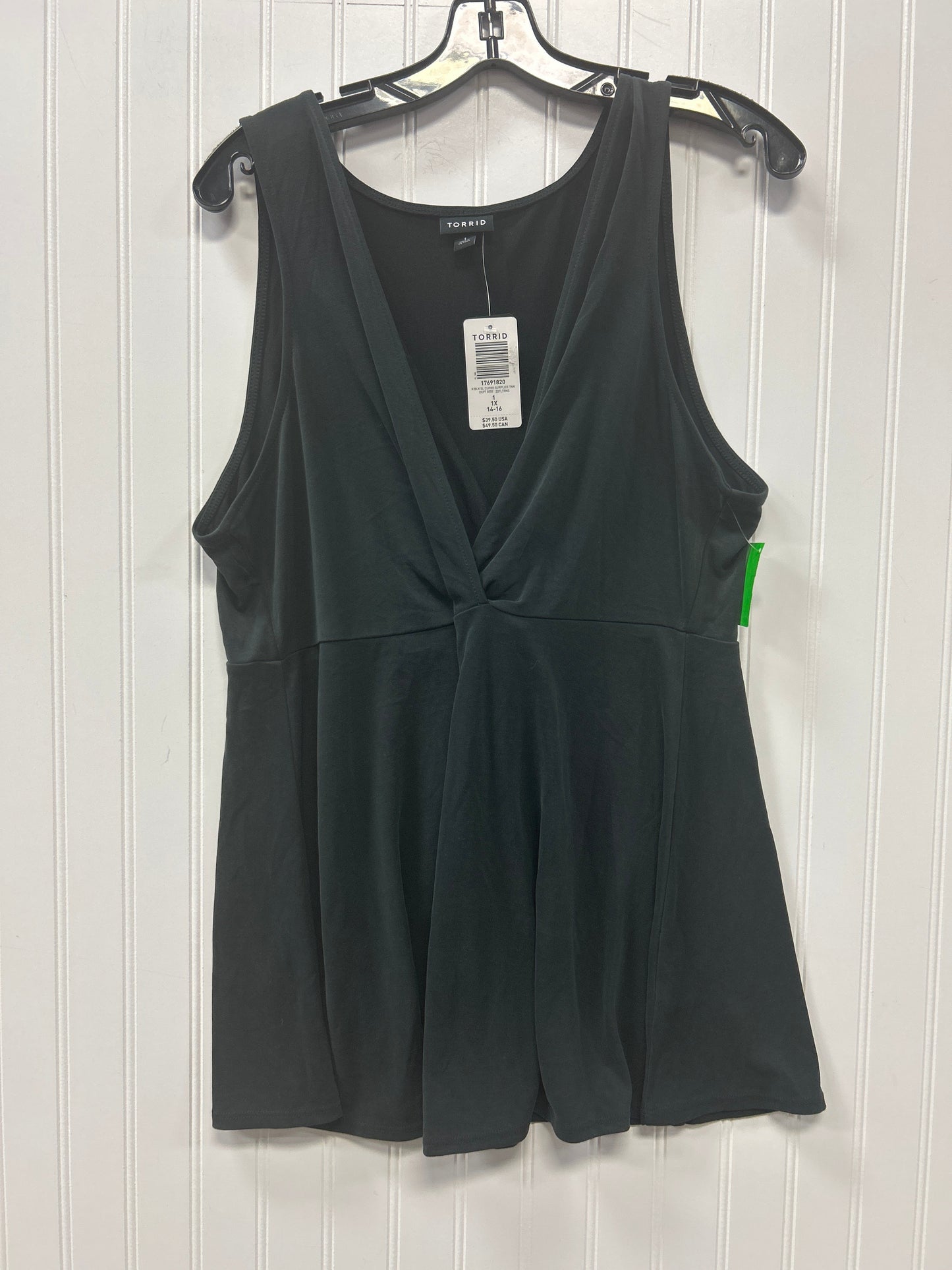 Top Sleeveless By Torrid In Black, Size:1X NWT