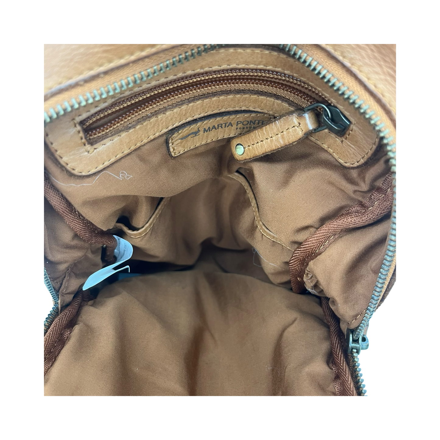 Backpack Leather By Clothes Mentor In Tan, Size:Small