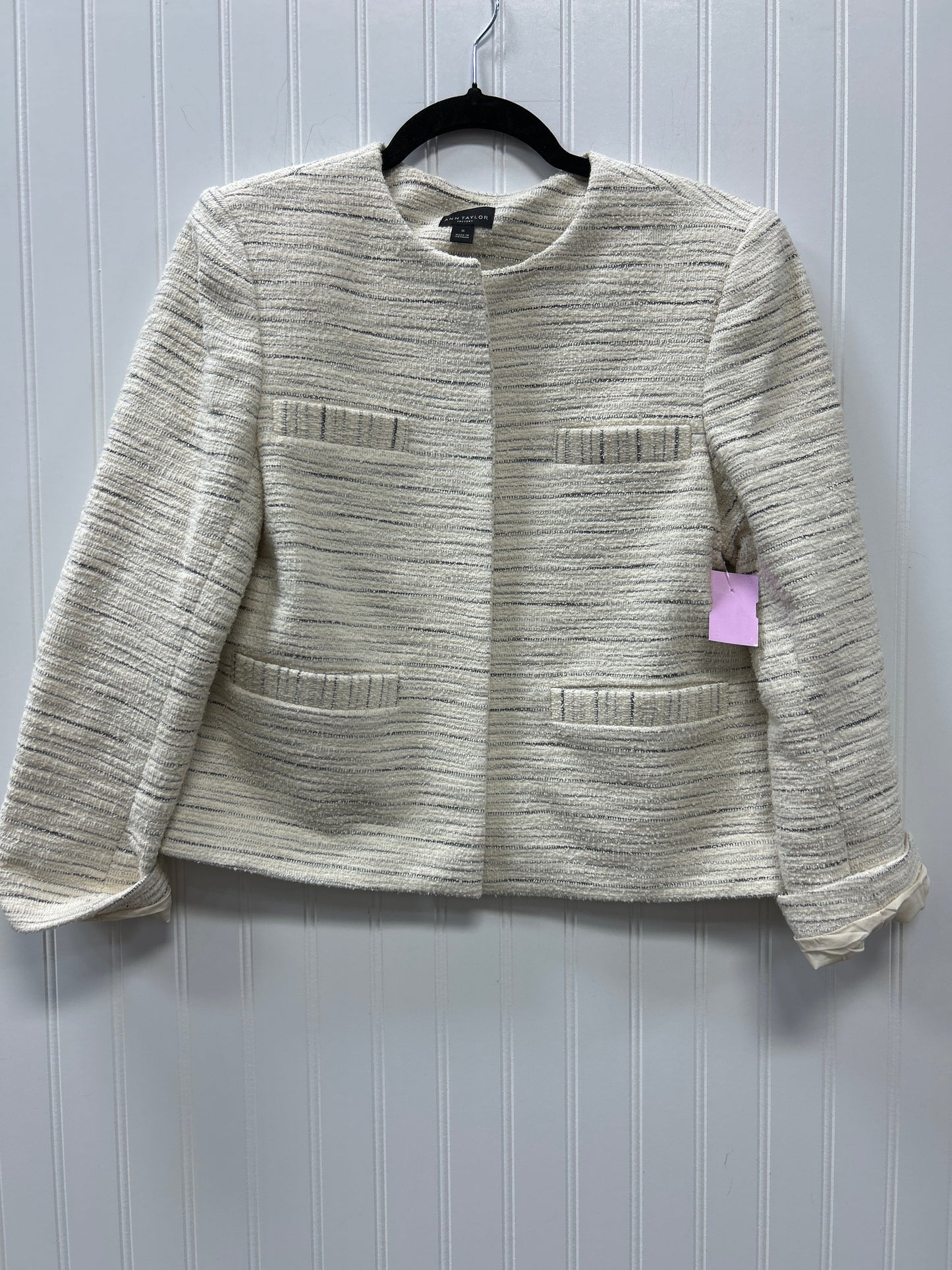 Blazer By Ann Taylor In Cream, Size:M