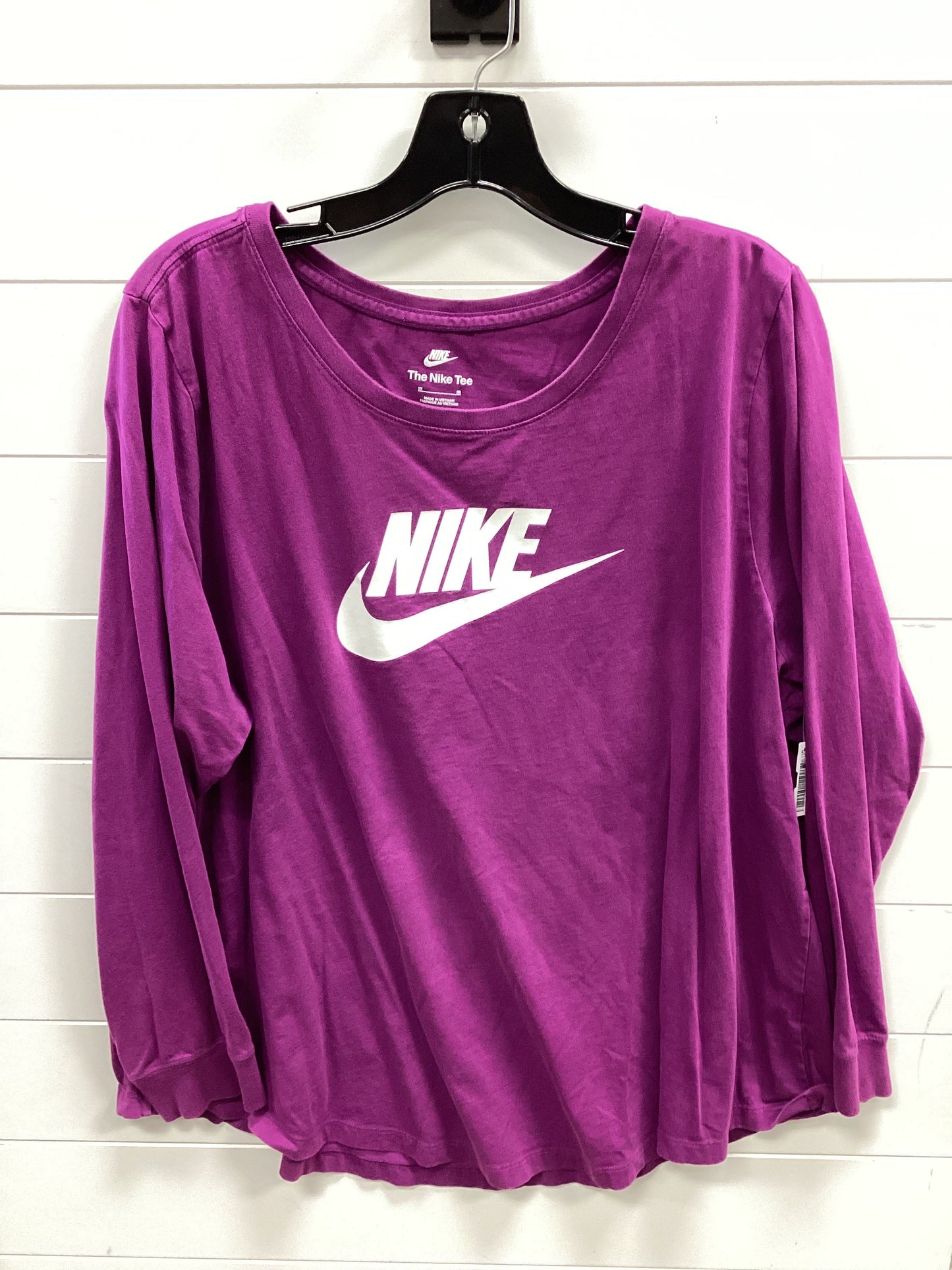 Athletic Top Ls Crewneck By Nike Apparel In Purple, Size:2X