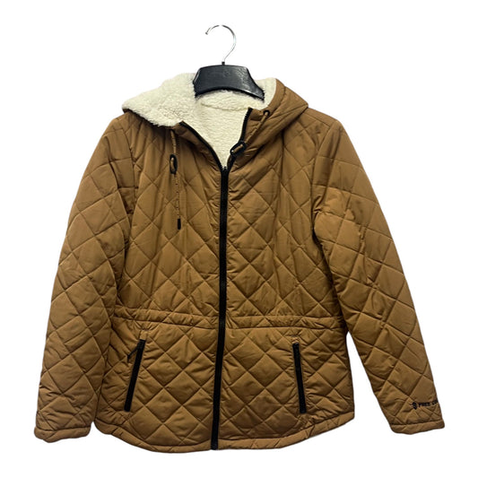 Coat Puffer & Quilted By Free Country In Brown, Size:M