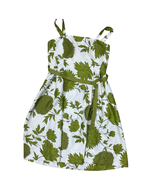 Dress Casual Short By Dressbarn In Cream & Green, Size:L