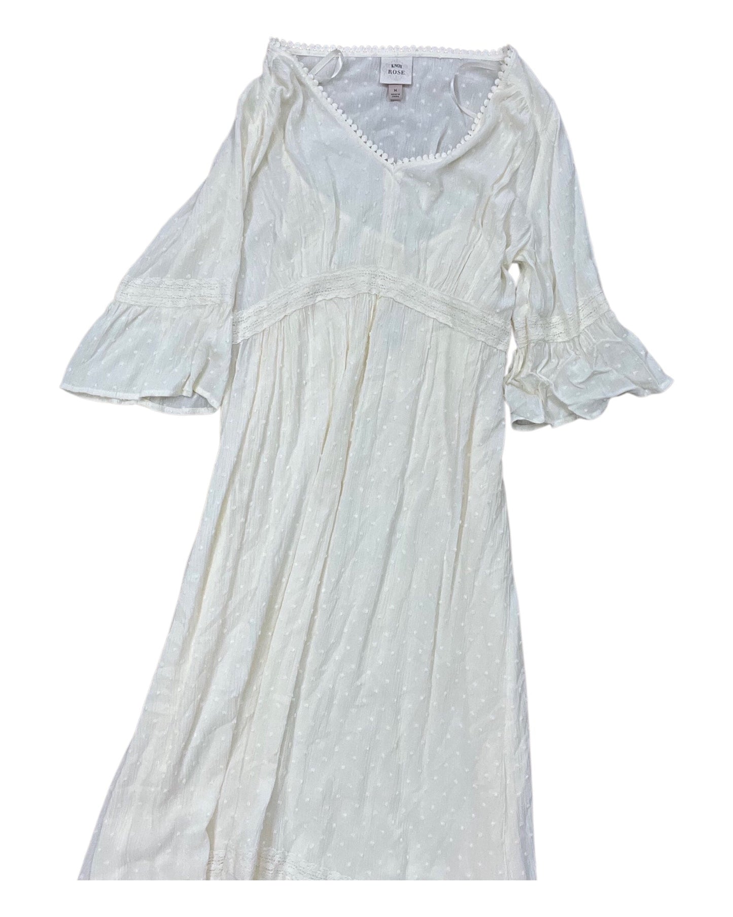 Dress Casual Maxi By Knox Rose In Cream, Size:M