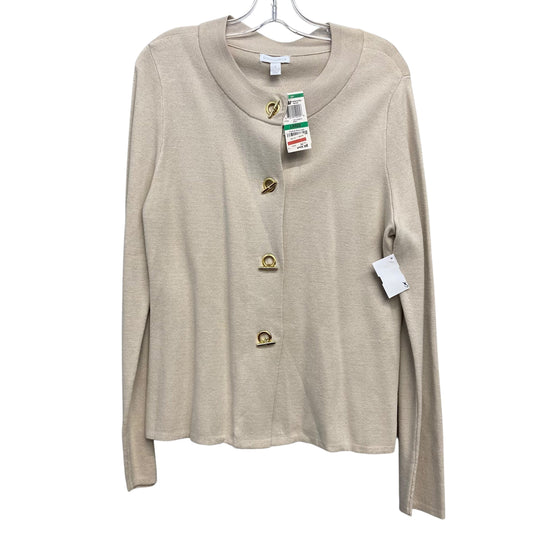 Sweater Cardigan By Charter Club In Beige, Size:L