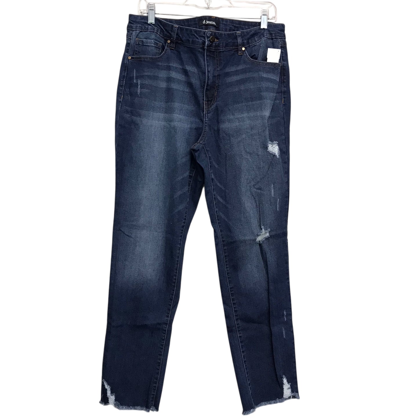 Jeans Straight By D Jeans In Blue Denim, Size:16