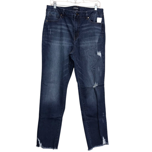 Jeans Straight By D Jeans In Blue Denim, Size:16