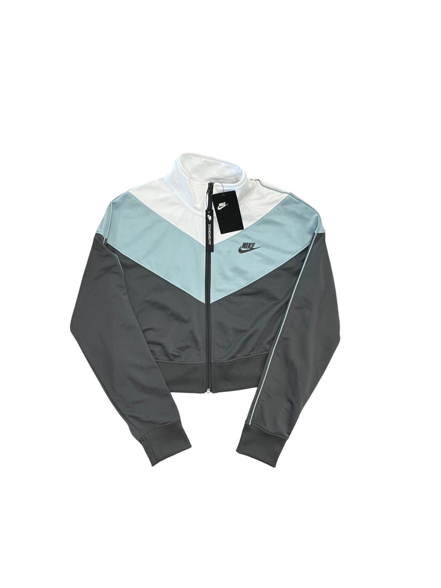 Athletic Jacket By Nike Apparel In Blue & White, Size:M