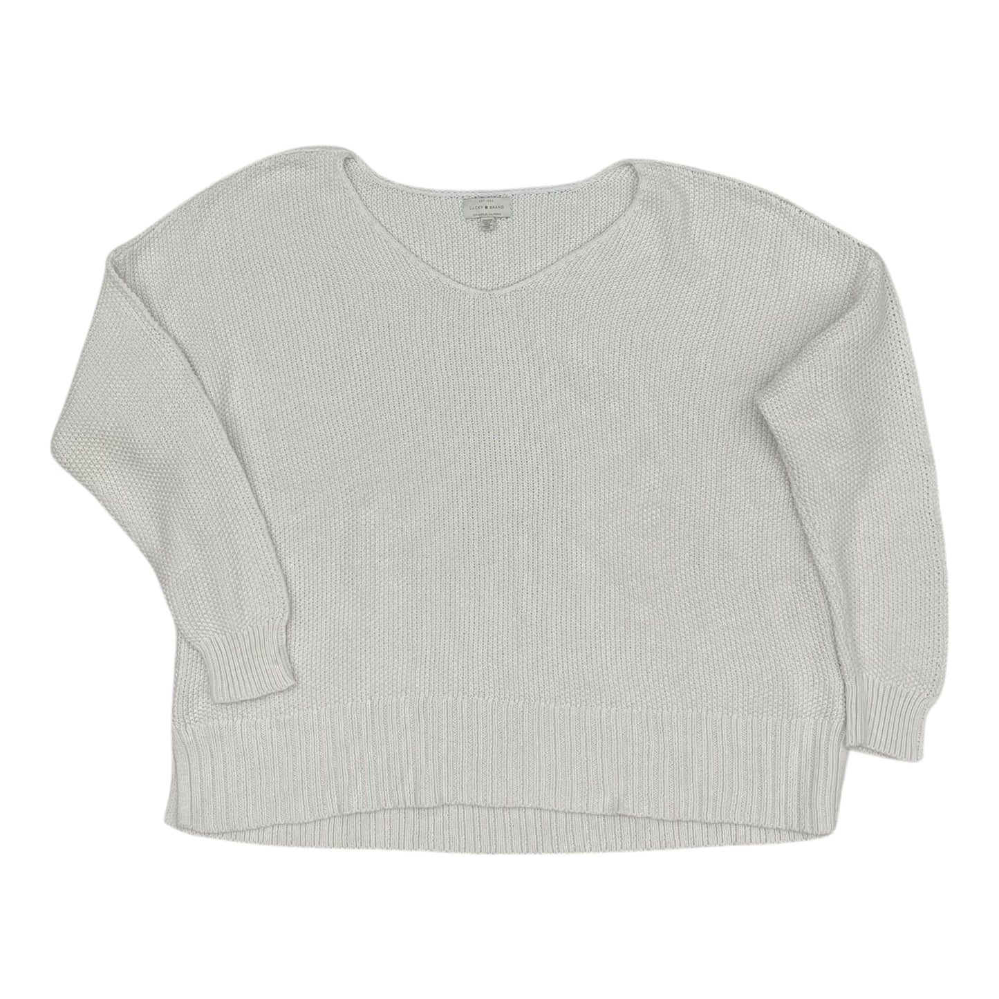 Sweater By Lucky Brand In White, Size:2X