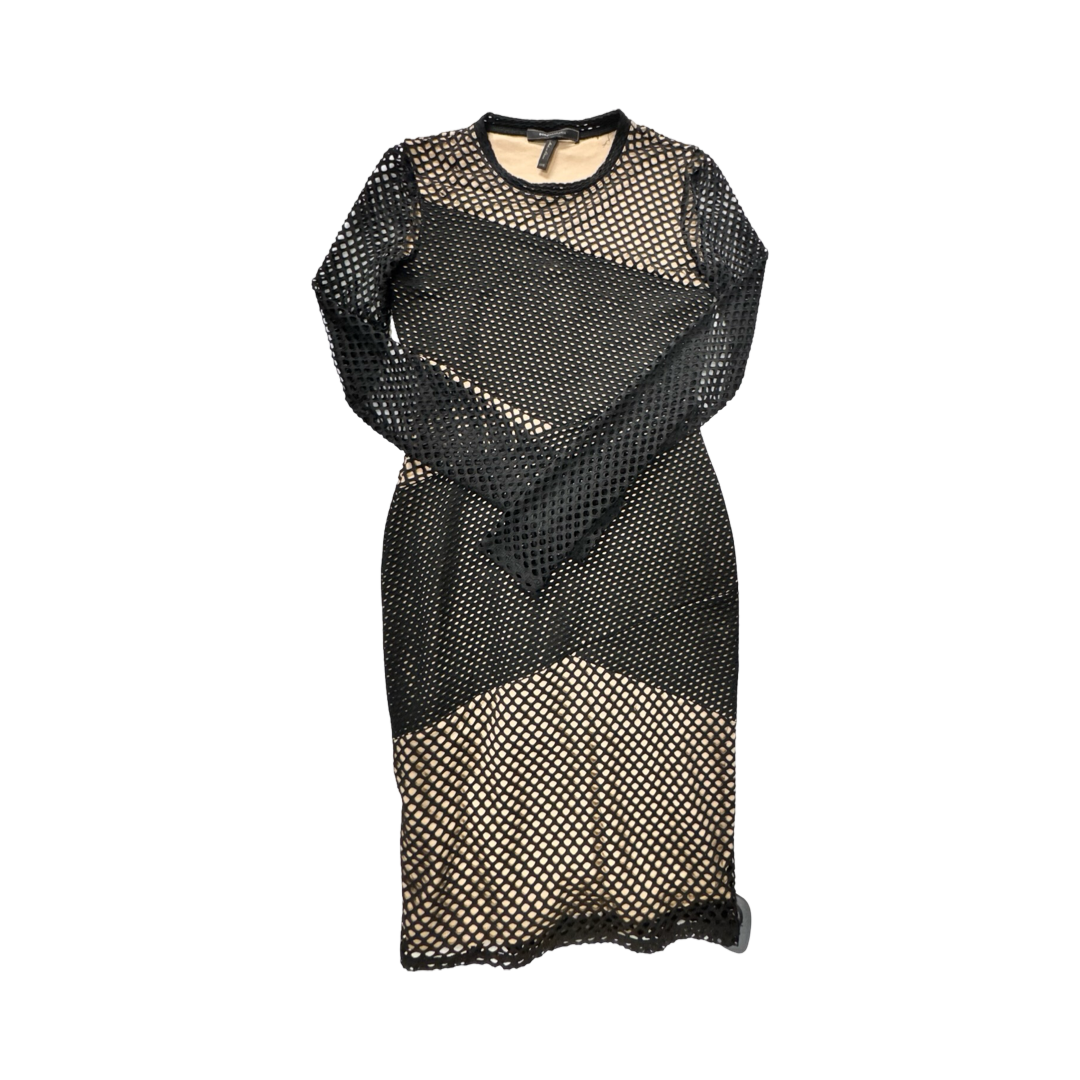 Dress Casual Midi By Bcbgmaxazria In Black & Tan, Size:Xxs