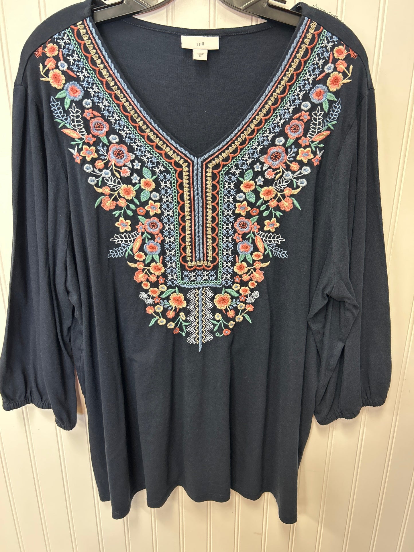 Top Ls By J. Jill In Navy, Size:2X