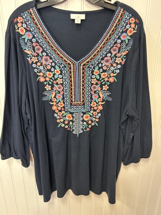 Top Ls By J. Jill In Navy, Size:2X