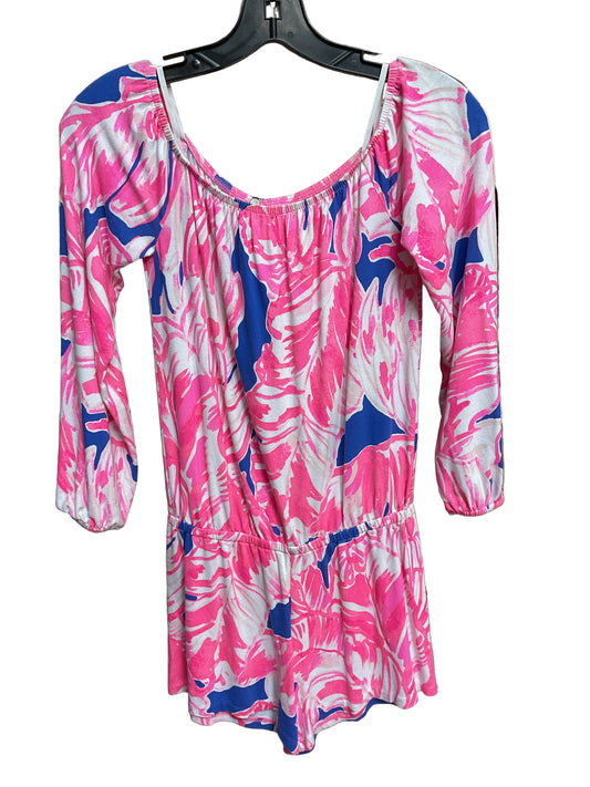 Romper By Lilly Pulitzer In Blue & Pink, Size:Xxs
