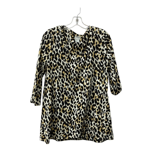 Top 3/4 Sleeve By Chicos In Animal Print, Size:M