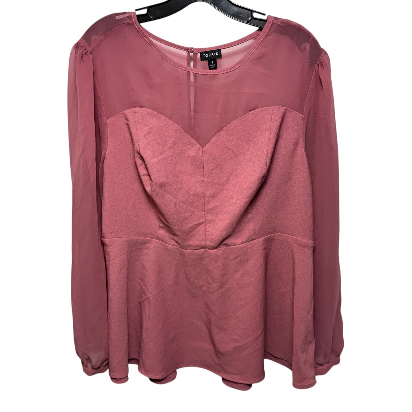 Top Long Sleeve By Torrid In Mauve, Size: 2x