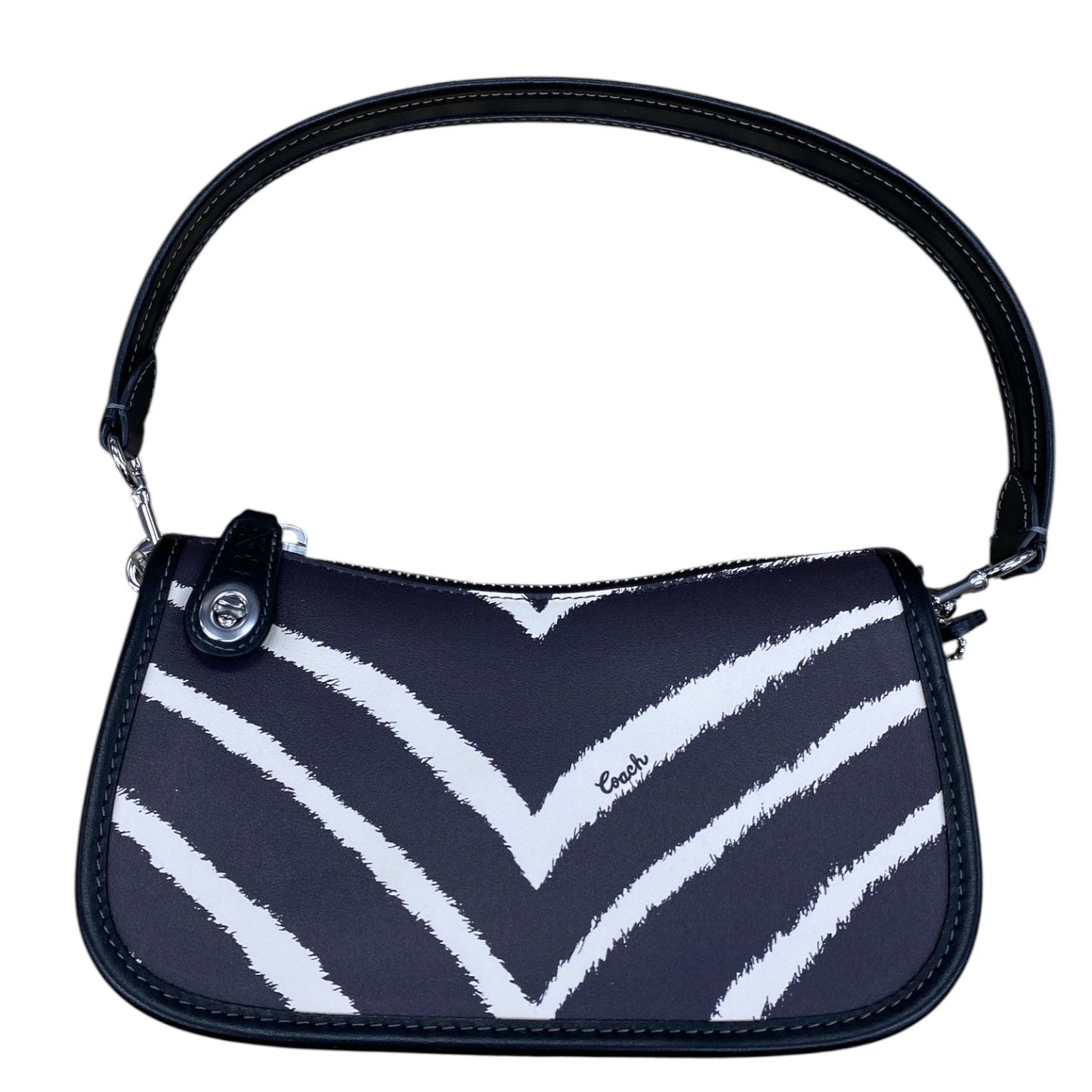 Handbag Designer By Coach In Striped Pattern, Size:Small