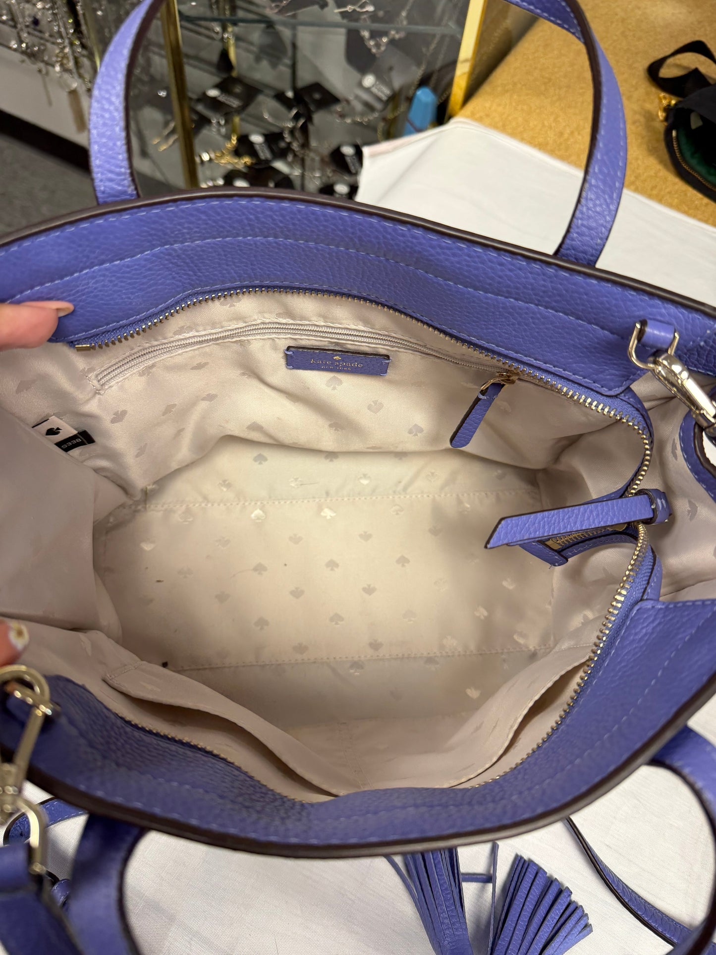Handbag Designer By Kate Spade In Blue, Size:Large