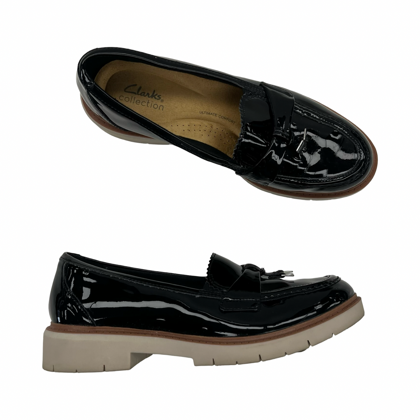 Shoes Flats By Clarks In Black, Size:8.5