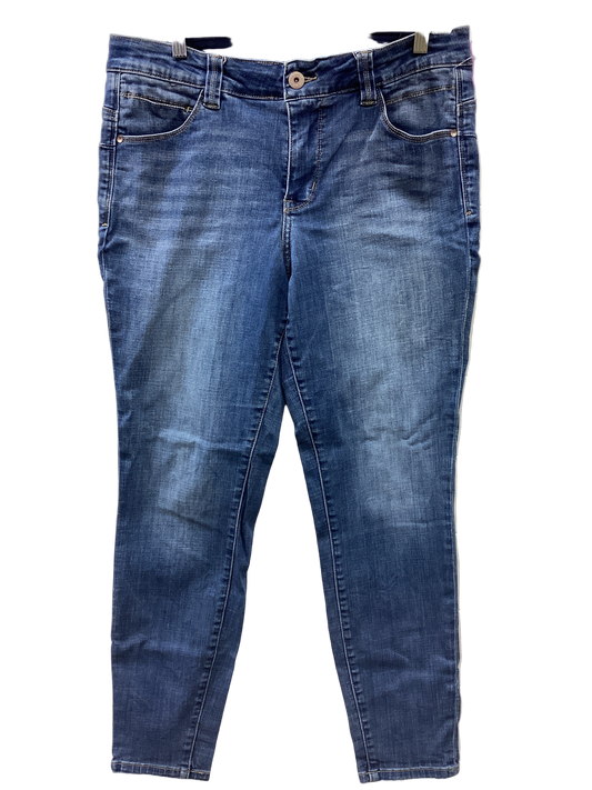Jeans Skinny By Jag In Blue Denim, Size:14