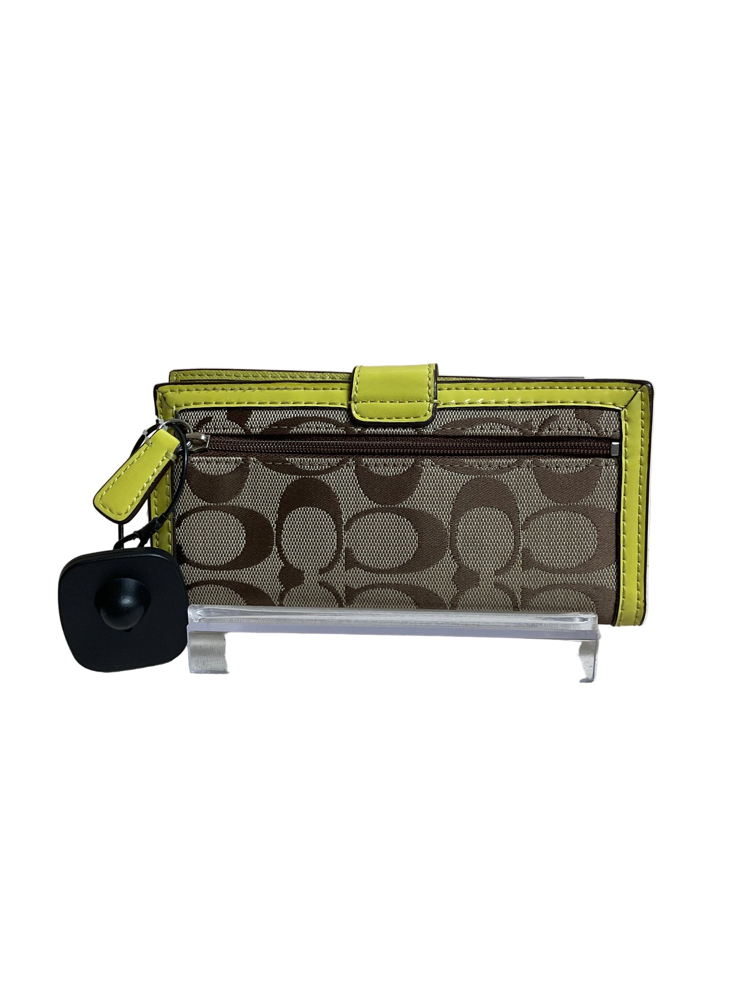 Wallet Designer By Coach In Brown & Yellow, Size:Medium