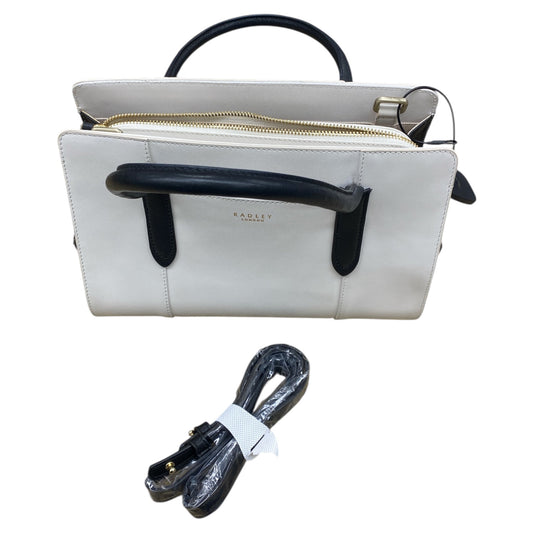 Handbag Designer By Radley London In Black & Cream, Size:Medium