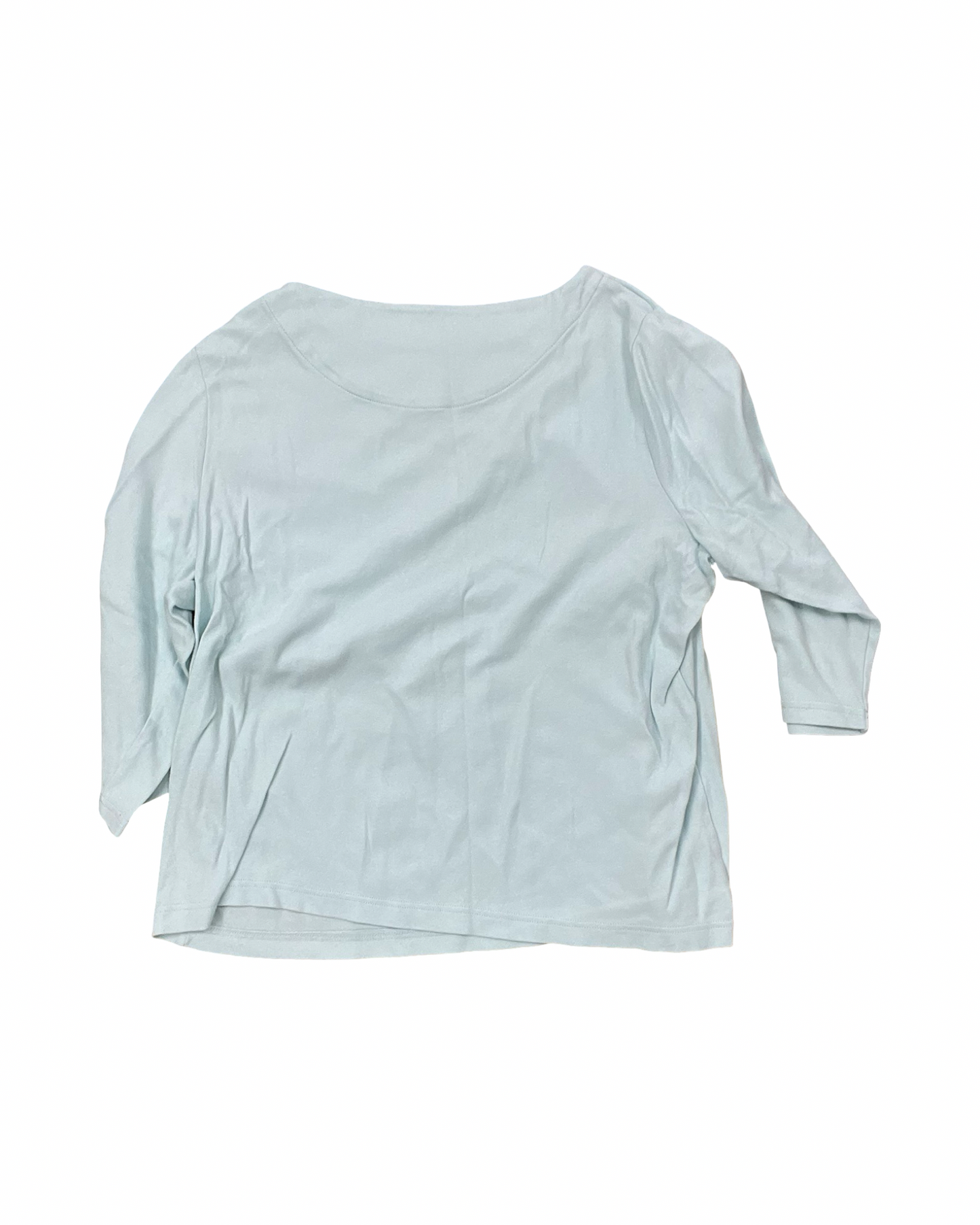 Top 3/4 Sleeve Basic By Croft And Barrow In Blue, Size:Xxl
