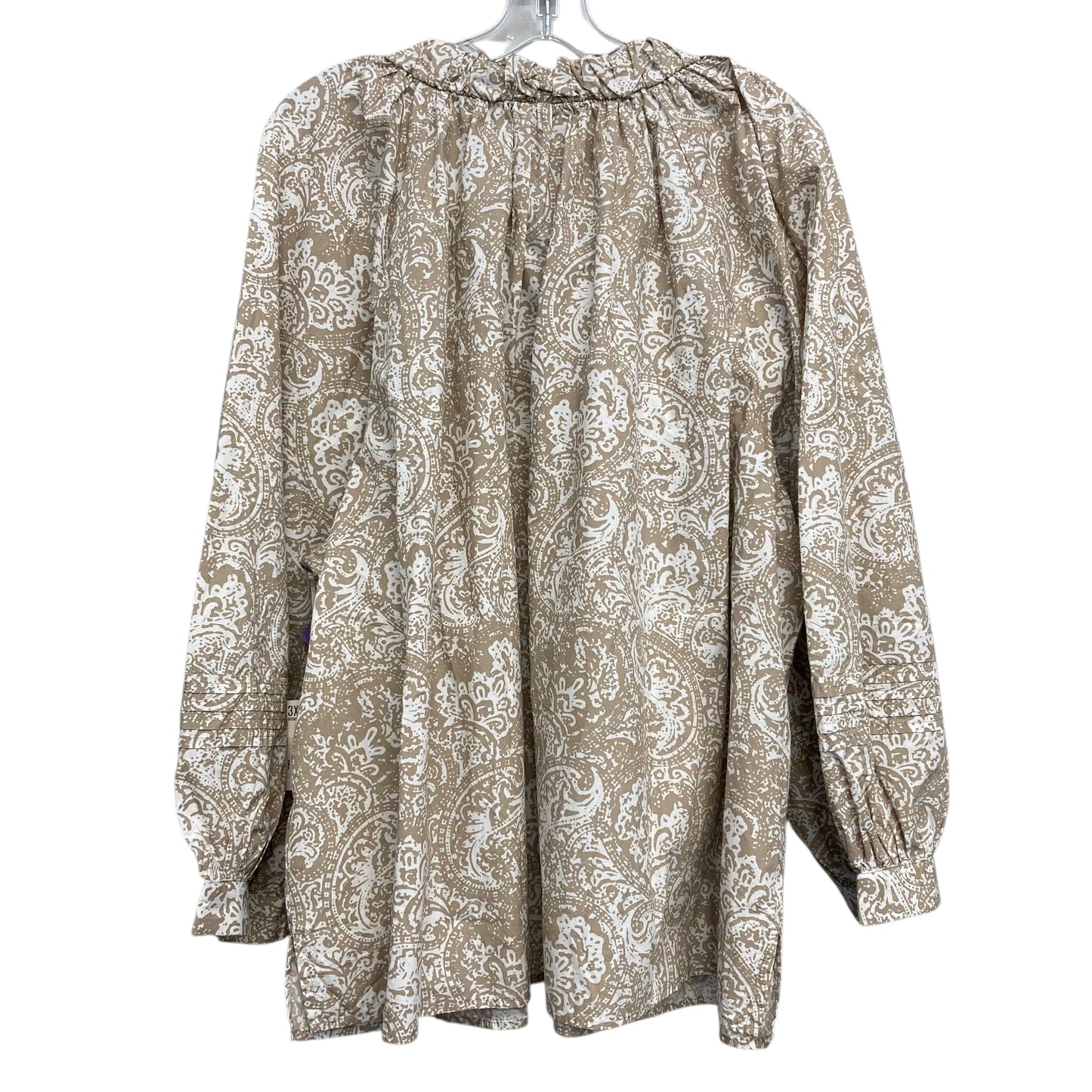 Top Ls By Ana In Tan & White, Size:3X