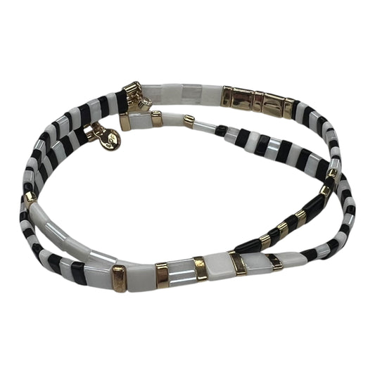 Bracelet Beaded By Loft In Black & White, Size:02 Piece Set